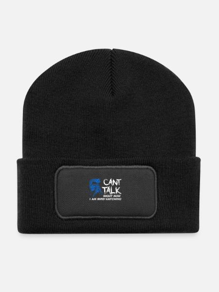 Bird Watching Ich Kann Nicht Reden Design - Recycelte Patch Beanie - Schwarz