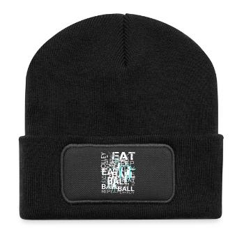 Volleyball Text Art - Recycled Patch Beanie - black - Front