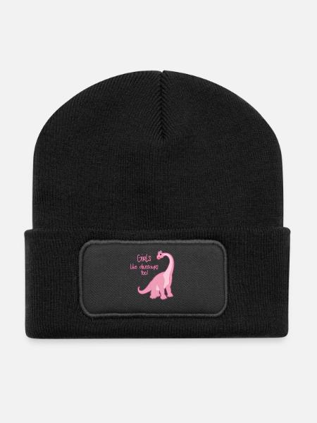 Dinosaurier - Recycelte Patch Beanie - Schwarz