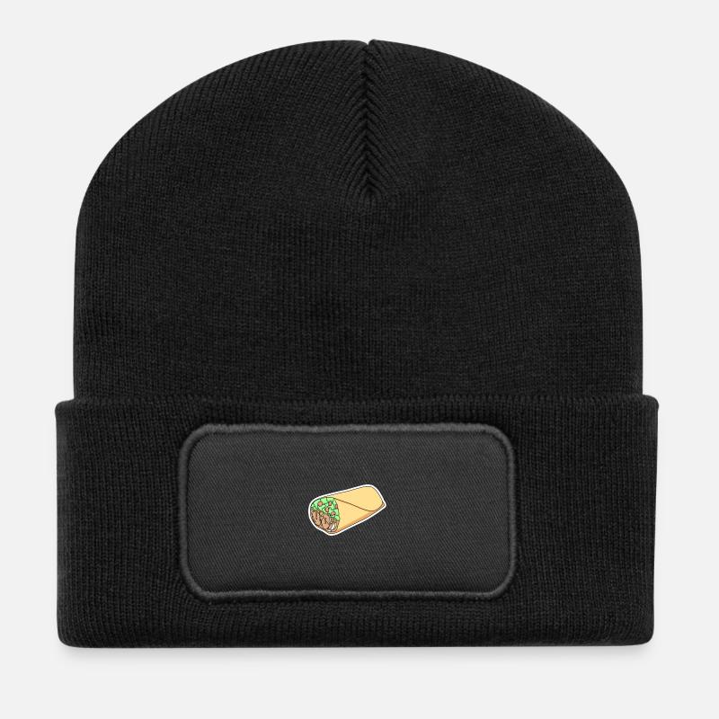 Conception d’autocollants Taco Wrap - Beanie recyclé à patch - noir