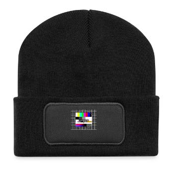 Photo d’essai de fin de journée des années 80 années 90 costume de fête - Beanie recyclé à patch - noir - Devant