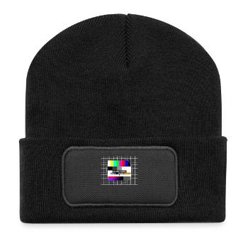 Photo d’essai Émission pause 80 années 90 costume de fête - Beanie recyclé à patch - noir - Devant