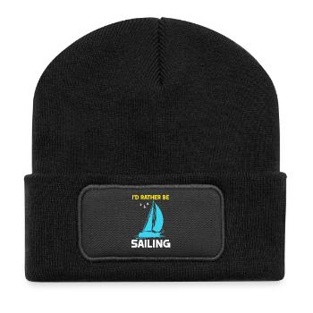 I'd rather be Sailing - Recycled Patch Beanie - black - Front