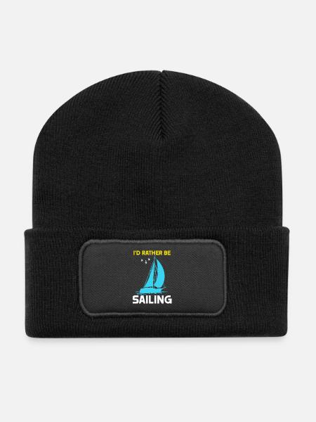 I'd rather be Sailing - Recycled Patch Beanie - black