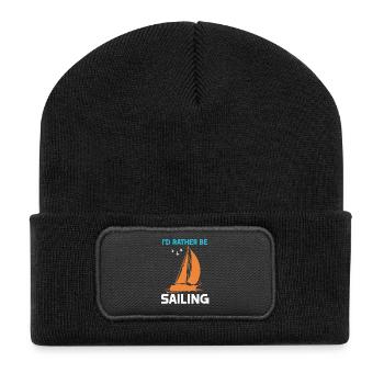 I'd rather be Sailing - Recycled Patch Beanie - black - Front