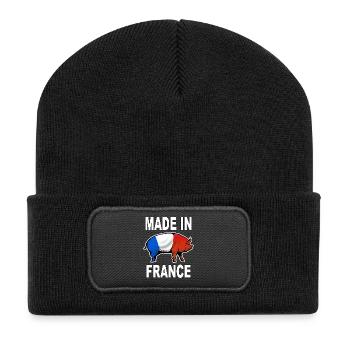 charcuterie cochonnailles 05 - Beanie recyclé à patch - noir - Devant