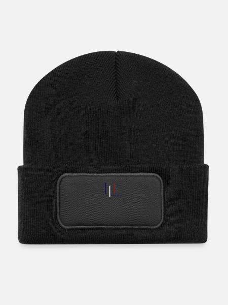 Drapeau Français patriote - Beanie recyclé à patch - noir