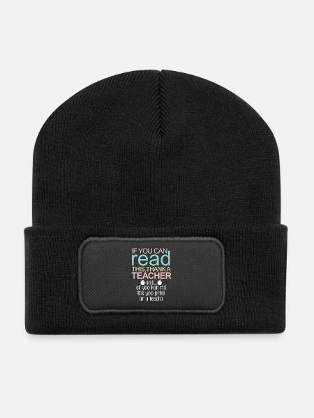 Lesen Lehrer Danken Geschenk Spruch - Recycelte Patch Beanie - Schwarz