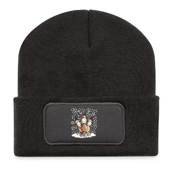 Elch Friends - Recycelte Patch Beanie - Dunkelgrau - Vorne