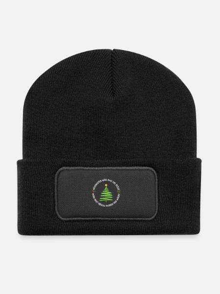 Weihnachten wäre noch viel besser, wenn nicht ... - Recycelte Patch Beanie - Schwarz