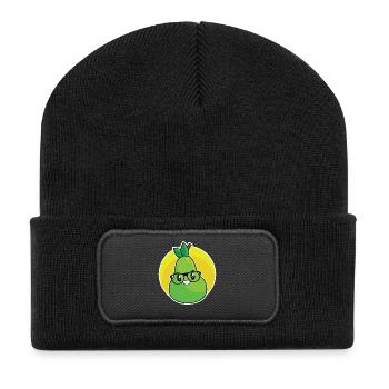 Birne - Recycelte Patch Beanie - Schwarz - Vorne