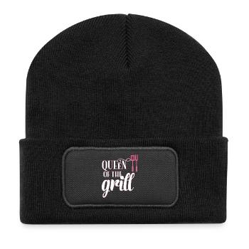 Grillen Königin - Recycelte Patch Beanie - Schwarz - Vorne