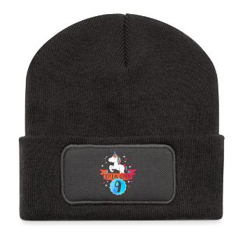 I am nine years old - birthday-Einhorn - Recycled Patch Beanie - dark grey - Front