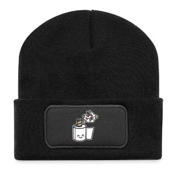 Never grow up - Unicorn toilet paper - Recycled Patch Beanie - black - Front