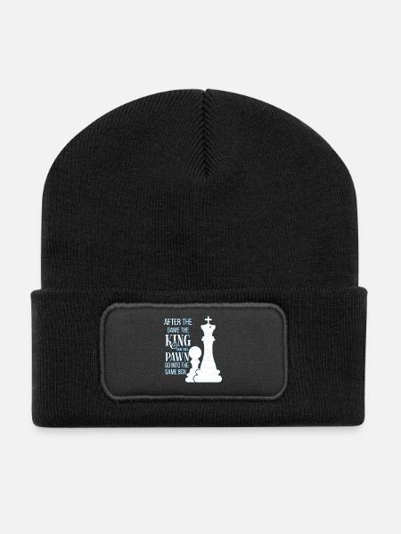 Schach - Recycelte Patch Beanie - Schwarz