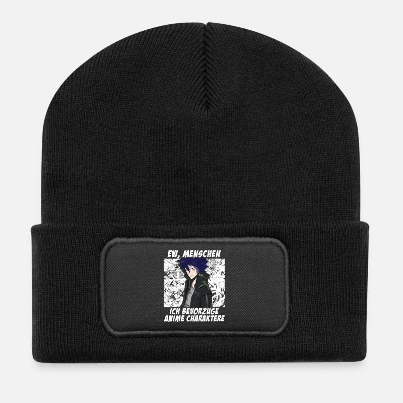 Anime - Bevorzuge Anime W - Recycelte Patch Beanie - Schwarz