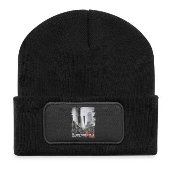 NEW YORK CITY - Recycelte Patch Beanie - Schwarz - Vorne
