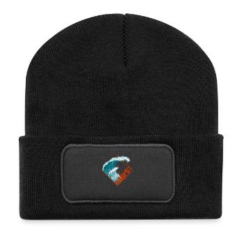 Surfeurs surfeurs surfeurs - Beanie recyclé à patch - noir - Devant