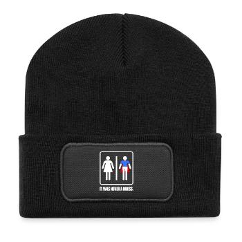 It Was Never A Dress Superhero Girl Power - Recycled Patch Beanie - black - Front