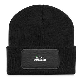 Végétalien, propulsé par les plantes - Beanie recyclé à patch - noir - Devant
