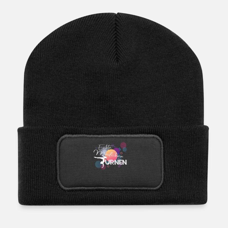 Echte Mädchen Turnen Geschenkidee für Turnerin - Recycelte Patch Beanie - Schwarz