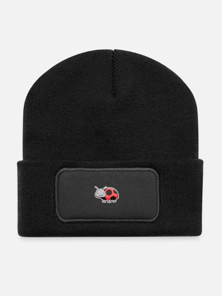 Kuscheliger Marienkäfer Cartoon - Recycelte Patch Beanie - Schwarz