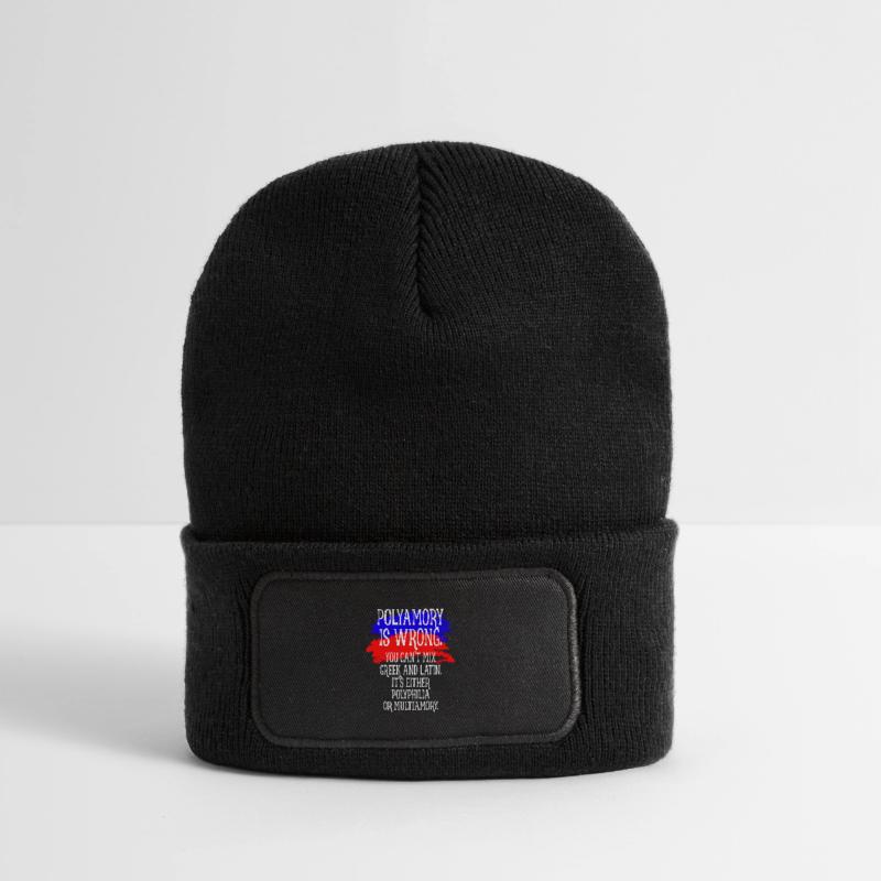 Polyamory Is Wrong Polyamorous saying polyamory Recycled Patch Beanie