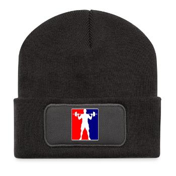 Bodybuilder Fitness Logo - Recycled Patch Beanie - dark grey - Front