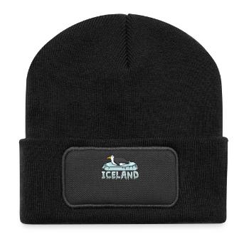 Macareux d’Islande - Beanie recyclé à patch - noir - Devant