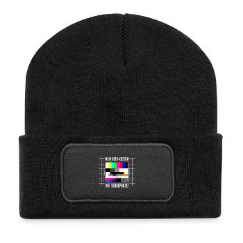 Costumes des années 80 Broadcast Break Test Image Fête des années 80 - Beanie recyclé à patch - noir - Devant