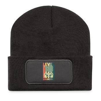 18th birthday Level Complete Unlocked Geshenk - Recycled Patch Beanie - dark grey - Front