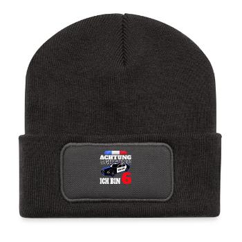 6 Geburtstag Polizei Polizeiauto Junge Geschenk - Recycelte Patch Beanie - Dunkelgrau - Vorne