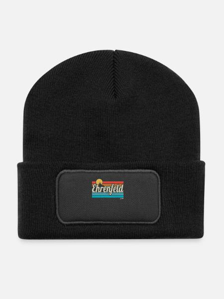 Ehrenfeld Veedel Köln Viertel Retro Vintage Surfer - Recycelte Patch Beanie - Schwarz