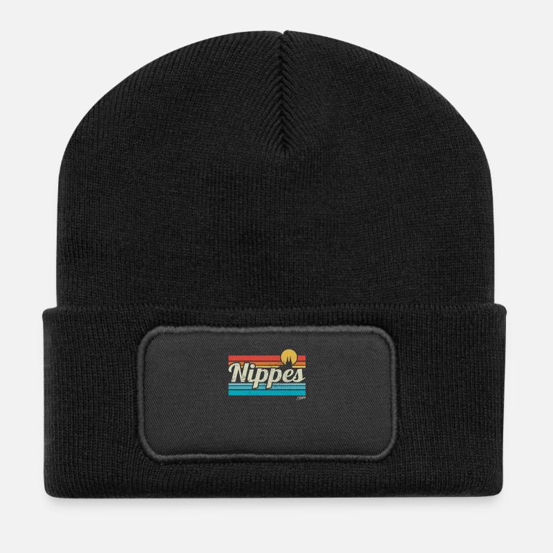 Nippes Veedel Köln Viertel Retro Vintage Surfer - Recycelte Patch Beanie - Schwarz