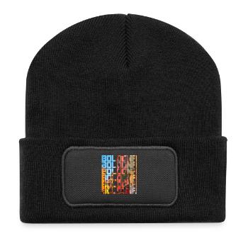 Bologna Italien Schriftzug  - Recycelte Patch Beanie - Schwarz - Vorne