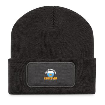 Leicht durch einen Goldfisch abzulenken - Aquarium - Recycelte Patch Beanie - Dunkelgrau - Vorne