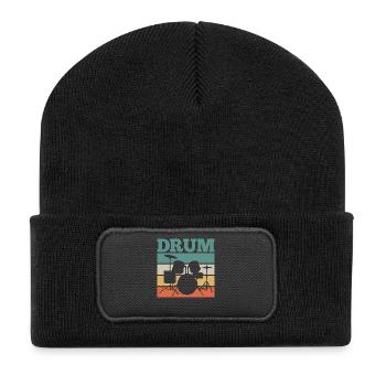 Drummer Drums Retro - Recycled Patch Beanie - black - Front