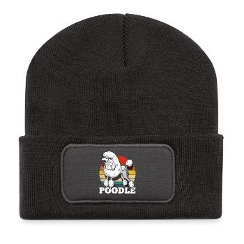 Retro Pudel - Recycelte Patch Beanie - Dunkelgrau - Vorne