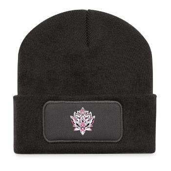 Lotus Mandala Pink Color - Recycled Patch Beanie - dark grey - Front