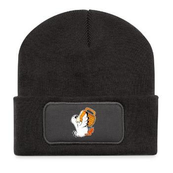 Seemöwe Bier Möwe Nordsee Norddeutschland - Recycelte Patch Beanie - Dunkelgrau - Vorne