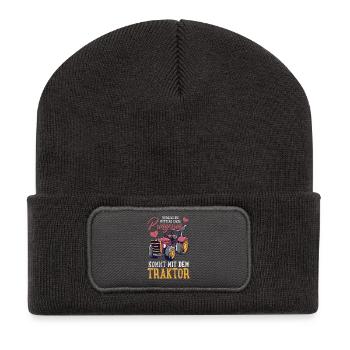 Traktor Trecker - Recycelte Patch Beanie - Dunkelgrau - Vorne
