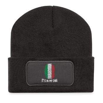 flag of Italy fingerprint dna Italy flag - Recycled Patch Beanie - dark grey - Front