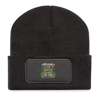 Élevage de poissons d'aquarium - Beanie recyclé à patch - charbon - Devant