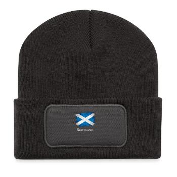 Drapeau grunge de l’Écosse - Beanie recyclé à patch - charbon - Devant