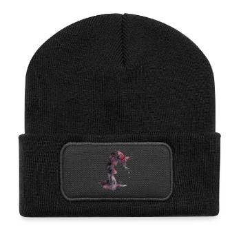 Aquarelle Amour et Baiser - Beanie recyclé à patch - noir - Devant