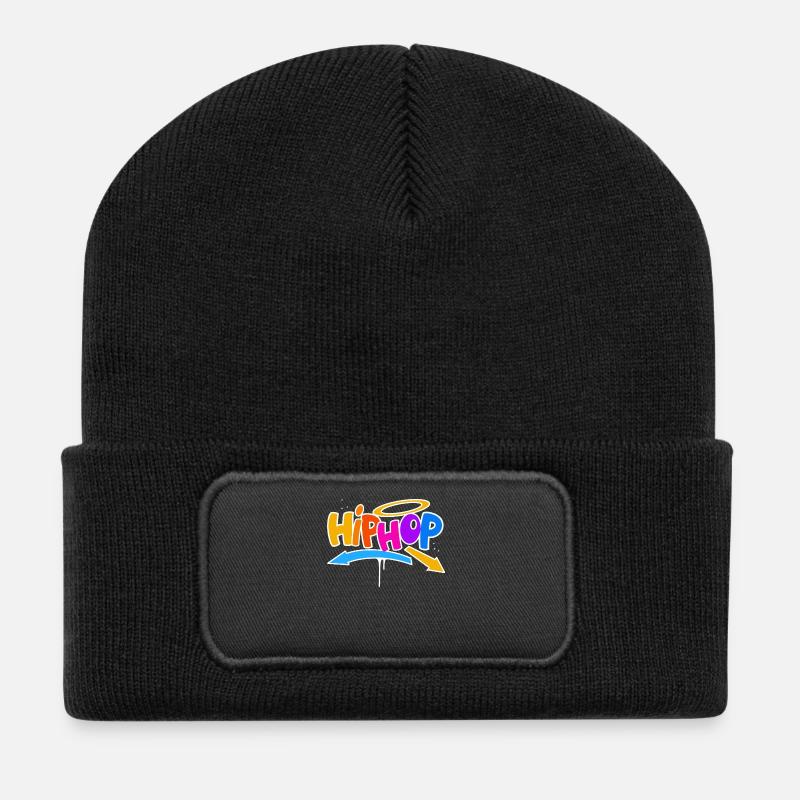 Hip Hop - Recycelte Patch Beanie - Schwarz