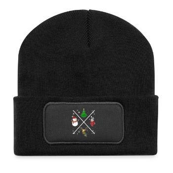 Noël X - Beanie recyclé à patch - noir - Devant