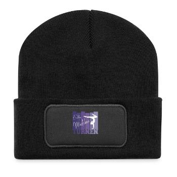 Echte Mädchen Turnen Geschenkidee für Turnerin - Recycelte Patch Beanie - Schwarz - Vorne
