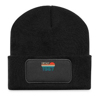 Vintage 1967 anniversaire rétro vintage cadeau - Beanie recyclé à patch - noir - Devant