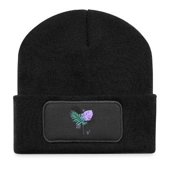Artistic plant illustration - Recycled Patch Beanie - black - Front